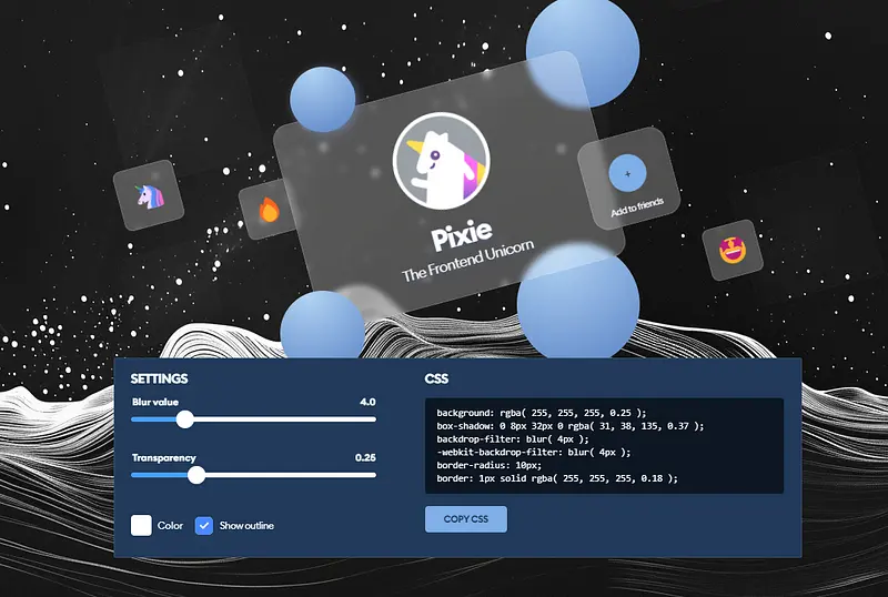 Glassmorphism CSS Generator