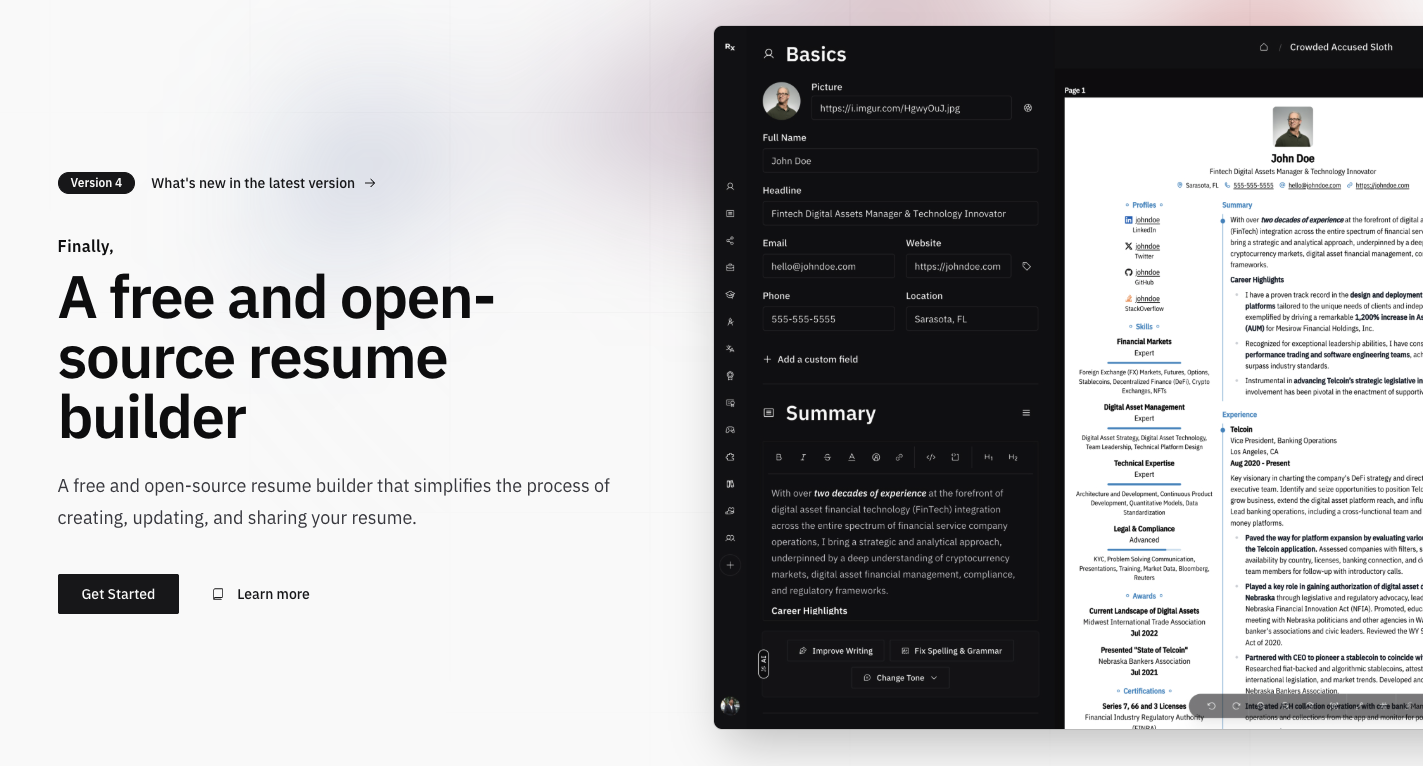 开源工具Reactive Resume